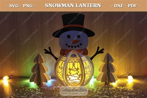 Snowman Lantern Template · Creative Fabrica