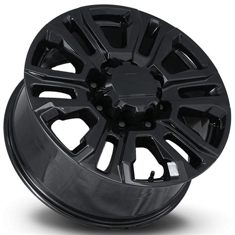 20 Gmc Denali 2500 Wheels Fr 275 Gloss Black Oem Replica Rims Oem349 1