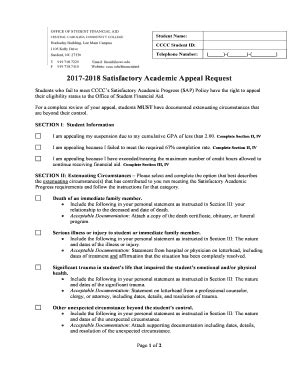 Fillable Online Sap Appeal Request Copy Fax Email Print Pdffiller