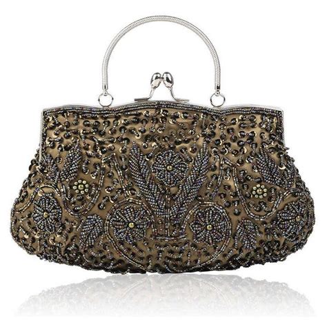 Nevenka Beaded Sequin Design Flower Evening Purse Large Clutch Bag