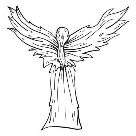 Female Angel Side View Line Png And Svg Design For T Shirts