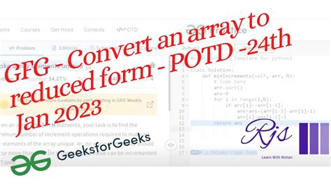 Convert An Array To Reduced Form Jan Gfg Potd Python