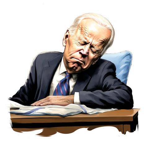 Sleepy Joe Biden Cartoon Drawing Asleep at Desk - Etsy