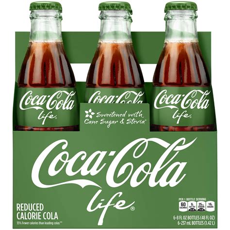 Coca Cola Life Reduced Calorie Soda 8 Fl Oz 6 Count