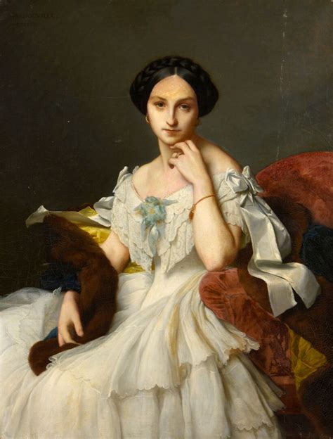 François Léon BÉnouville 1821 1859 Portrait En Robe