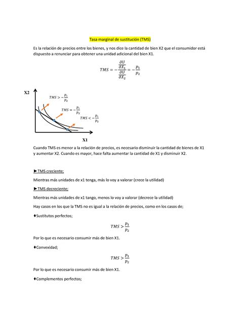 TMS Explicacion De La Tasa Marginal De Sustitucion Tasa Marginal De