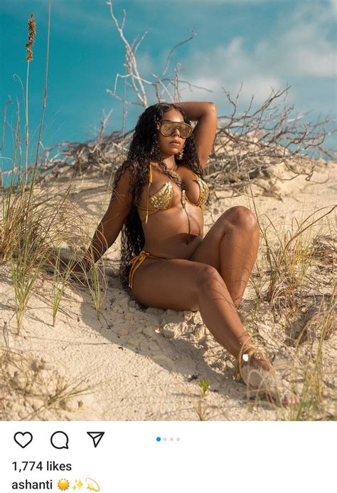 Ashanti shows hint of tiny baby bump after photo of her flat tummy ...