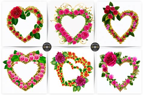 Heart Flowers Heart Shape Floral Images Graphic By Hassas Arts