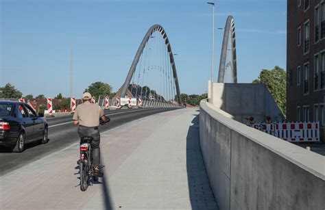 Freie Fahrt auf der Kanalbrücke Wolbecker Straße Münster Blick