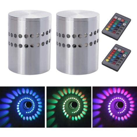 Lycxames Piezas W L Mpara De Pared Interior Aluminio Led Rgb L Mpara