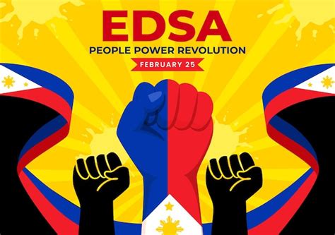 Premium Vector Edsa People Power Revolution Anniversary Of Philippine