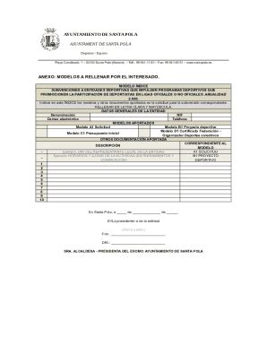 Fillable Online Anexo Modelos Pdf Ayuntamiento De Santa Pola Fax