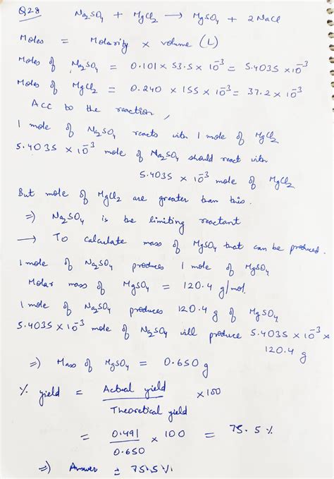 [solved] 1 Determine The Limiting Reactant For The Given Reaction 2 Course Hero