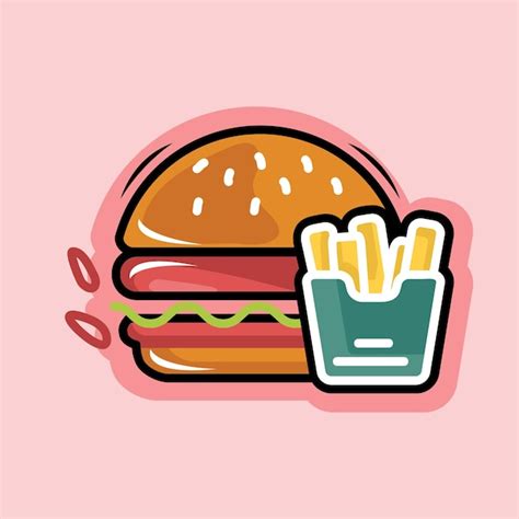 Premium Vector Cartoon Burger And Fries Vector Isolated Illustration