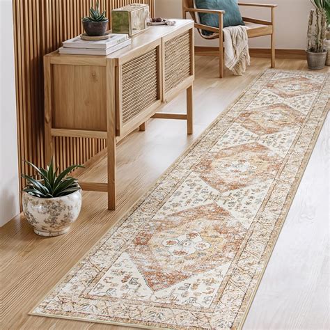 Amazon Beeiva Boho Long Rug Runners For Hallways Khaki Washable