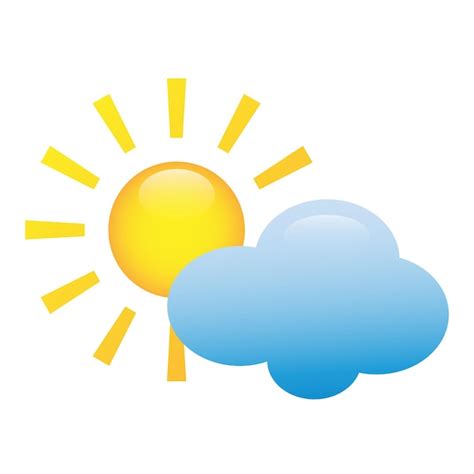 Premium Vector Sun And Cloud Weather Web Icon Meteorology Shapes Sign