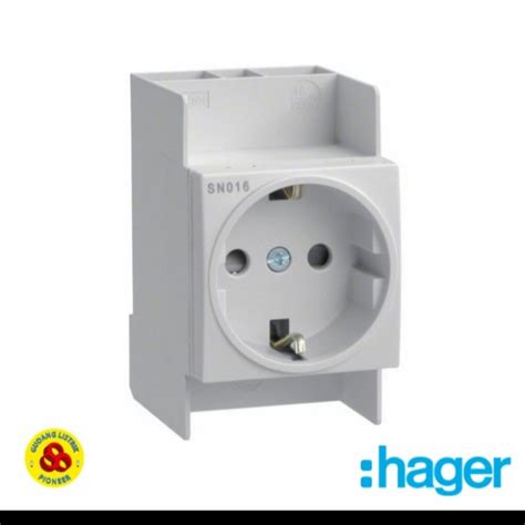 Jual Hager Stop Kontak Din Rail Sn Panel Socket Arde Schuko Rel Mcb