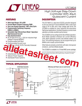 LTC3824IMSE PBF Datasheet PDF Linear Technology