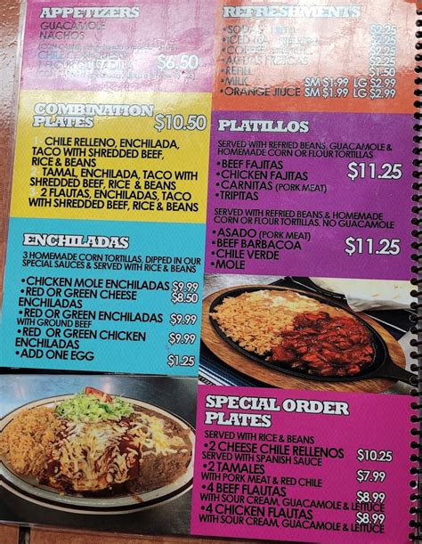 Menu At Los Tres Gallegos Restaurant El Paso Pebble Hills Blvd