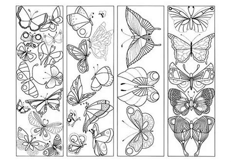 Butterfly Coloring Printable Bookmarks PDF Four Butterfly