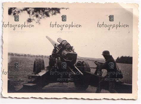 orginal Foto 2 Weltkrieg Russland Soldaten Artillerie Geschütz Stellung