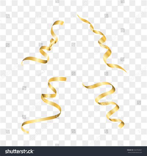 Gold Streamers Set Golden Serpentine Ribbons Stock Vector Royalty Free 542764021