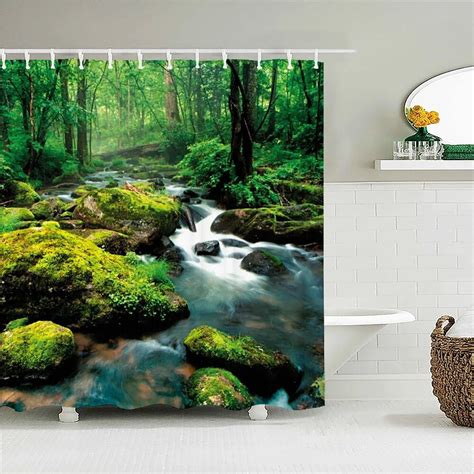 Tropical Rainforest Forest Shower Curtains Bathroom Curtain 3d Natural