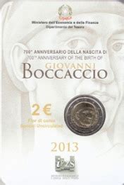 Euro Commemorative Coin Italy Boccaccio Folder Romacoins