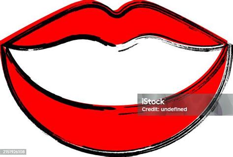 Different Womens Lips Vector Icon Kiss Shape Kissing Lips Red Lips Close Up Girls Isolated From