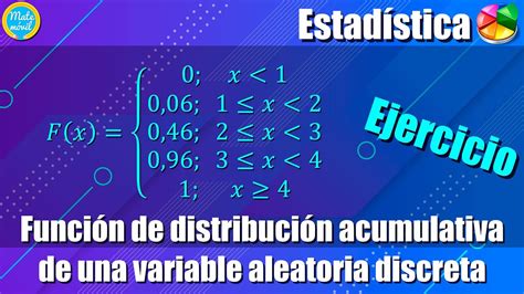 Funci N De Distribuci N Acumulativa De Una Variable Aleatoria Discreta