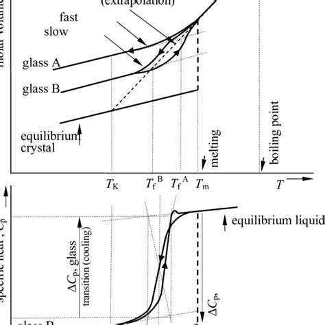 Schematic Typical Plots For Glass Transition Upper Molar Volume Download Scientific Diagram