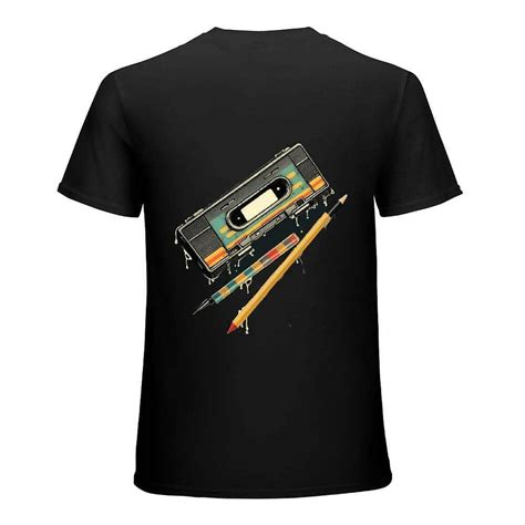 Retro Cassette Tape Pencil 80s Music Tee Vintage Throwback Nostalgic Shirt