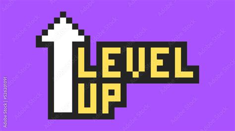 The Inscription Level Up With An Up Arrow Pixel Art Game Symbol