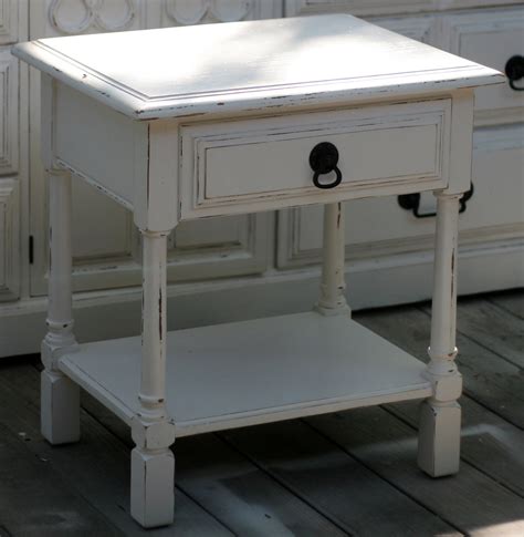 Shabby Chic Nightstand Vintage White