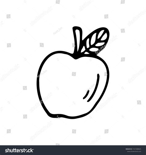 Hand Drawn Apple On White Isolated 库存矢量图免版税1721598025 Shutterstock