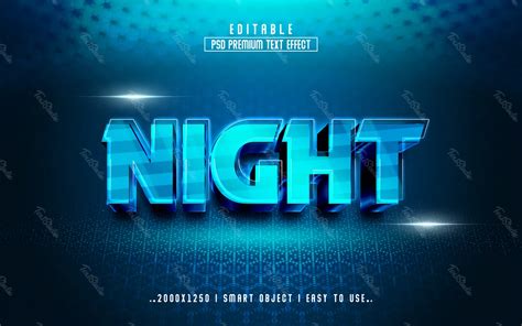 Night Turquoise Futuristic Glass 3d Text Effect Effet De Texte 3d