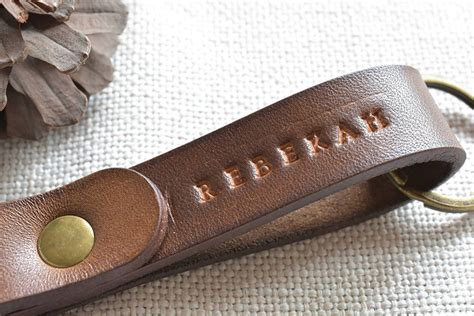 Mens keychain handmade leather keychain personalized key | Etsy