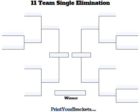 Fillable 11 Team Tourney Bracket Editable Bracket