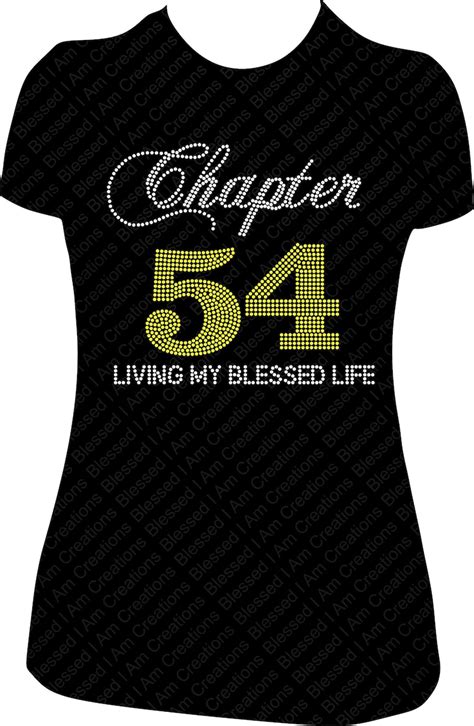 Chapter 54 Living My Blessed Life Rhinestone Shirt Bling Shirt Etsy