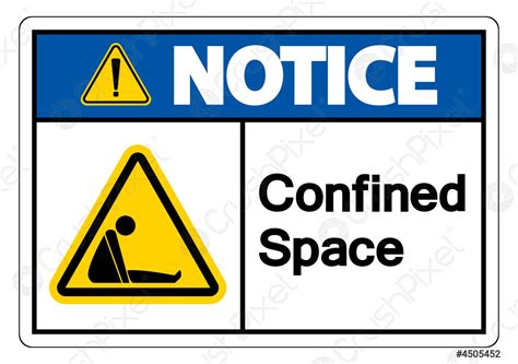 Caution Confined Space Symbol Sign Isolated On White Background Stock