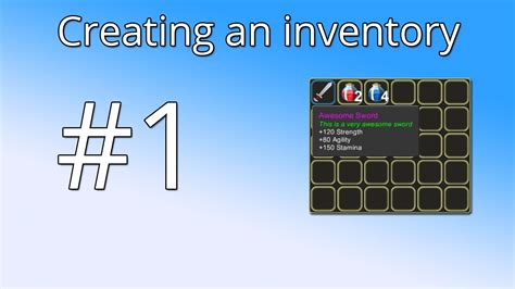 Unity Tutorial Creating An Inventory PART 1 The Basic Functionality