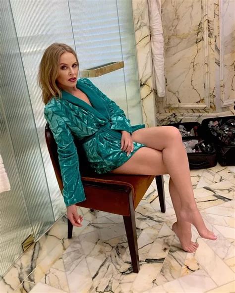 Kylie Minogue 52 Flashes Legs In Glittering Cocktail Dress Slashed To