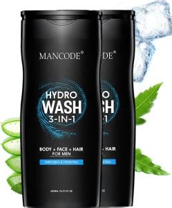 MANCODE Hydro Wash 3 In 1 Body Wash Face Wash Hair Shampoo 450ml Each