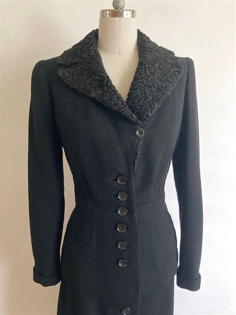 1940s Bonwit Teller Fifth Ave New York Black Wool Suit With Etsy