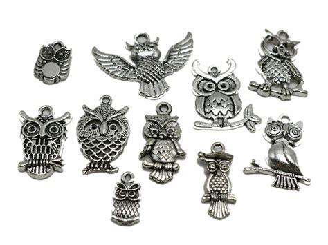 Tibet Silver Assorted Owl Charm Pendants Craft Jewelry Finding Diy