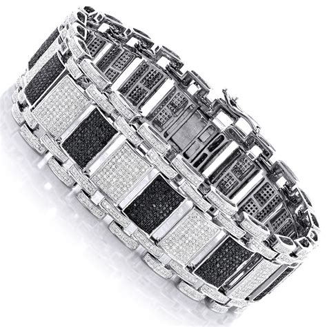 Mens Diamond Bracelet 847ct In 10k Gold Mens Diamond Bracelets