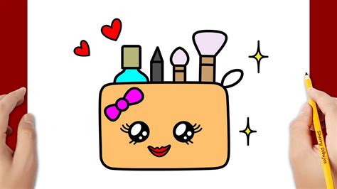 C Mo Dibujar Una Bolsa De Pinceles De Maquillaje Kawaii Youtube