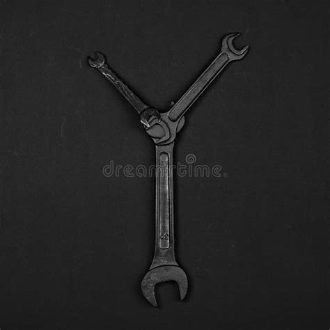 Letter R Alphabet Made Of Golden Repair Tools Stock Photo Image Of