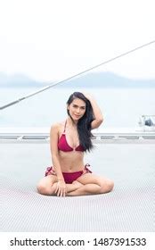 Sexy Women Red Bikini On Yacht Stock Photo 1445049077 Shutterstock