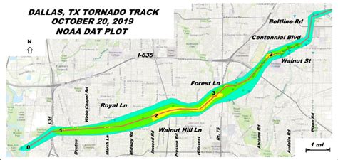 Track Of The Dallas Tornado With Pertinent Ef Scale Ratings Source